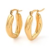 Ion Plating(IP) 304 Stainless Steel Twist Oval Hoop Earrings for Women EJEW-A104-08G-1