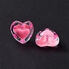 Glass Heart Beads GLAA-D005-01A-4