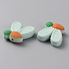 Rabbit Ears with Carrot Food Grade Eco-Friendly Silicone Focal Beads SIL-SZC0003-05K-2
