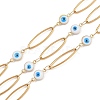 304 Stainless Steel Enamel Evil Eye & Horse Eye Link Chains CHS-K021-11G-04-1