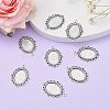 Tibetan Style Antique Silver Alloy Flat Oval Pendant Cabochon Settings TIBEP-M022-19AS-5