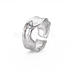 Non-Tarnish 304 Stainless Steel Irregular Cuff Ring RJEW-N038-039P-3