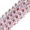 Baking Paint Electroplate Transparent Glass Beads Strands EGLA-Q136-03A-08-1