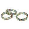Natural Fluorite Beaded Stretch Bracelets for Women Men BJEW-D461-02C-2