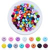 CHGCRAFT 150Pcs 15 Style Food Grade Eco-Friendly Silicone Abacus Beads SIL-CA0001-24-1