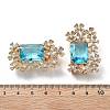 Brass & Cubic Zirconia & Glass Watch Band Clasps KK-G523-01G-3