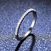 Rhodium Plated 925 Sterling Silver Micro Pave Cubic Zirconia Plain Band Rings WGF7D9C-24-1