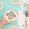 1 Set DIY Unfinished Bohemian Meditation Energy Symbol Wood Pendant Decoration Kits FIND-FG0002-14-3