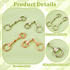4Pcs 2 Colors Zinc Alloy D-Ring Anchor Shackle Clasps FIND-GA0004-31-4