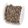 304 Stainless Steel Enamel Evil Eye & Rhombus Link Chains CHS-K021-13G-01-2