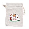 Christmas Cotton Cloth Storage Pouches X-ABAG-M004-02J-1