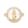 Brass Clear Cubic Zirconia Connector Charms KK-A161-05G-2
