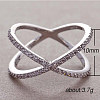 Simple Style Brass Cubic Zirconia Finger Rings FS-WG32029-01-2