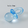 Dodger Blue Color Transparent Acrylic Baby Pacifier Pendants X-TACR-R16-5-2