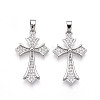 Brass Micro Pave Cubic Zirconia Pendants KK-N257-31P-1