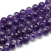 Natural Amethyst Round Bead Strands X-G-L170-10mm-02-1