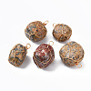 Natural Leopard Skin Jasper Pendants G-N332-50-02-1