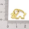 Real 18K Gold Plated Brass Micro Pave Cubic Zirconia Connector Charms KK-L209-049G-02-3