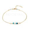 Natural Dyed Malaysia Jade Link Anklets for Women AJEW-AN00474-03-1