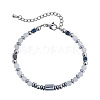 Natural White Jade & Stainless Steel Beaded Bracelets for Women ID8226-5-1