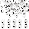 20Pcs White Cube Letter Silicone Beads 12x12x12mm Square Dice Alphabet Beads with 2mm Hole Spacer Loose Letter Beads for Bracelet Necklace Jewelry Making JX432V-1