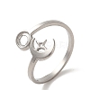 Non-Tarnish 304 Stainless Steel Cuff Ring RJEW-C068-13P-1