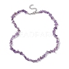 Natural Amethyst Chip Beaded Necklace NJEW-JN04615-06-4