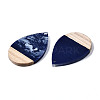Opaque Resin & Walnut Wood Pendants X-RESI-T035-28-B01-3