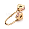 304 Stainless Steel Heart Safety Chain Clip Lock Stopper Charms STAS-C047-07G-3