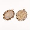 Zinc Alloy Pendant Settings for Cabochon & Rhinestone PALLOY-A15257-AB-LF-2