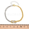 Duo Tone Brass Chain Knot 2-Strand Bracelets for Women KK-CBA68DA-17A-GP-5