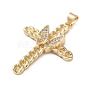 Brass Micro Pave Clear Cubic Zirconia Pendants KK-A212-06A-G-2