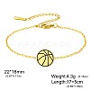 304 Stainless Steel Sport Ball Link Bracelets for Women WG444BD-08-1