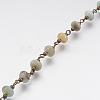 Natural Flower Amazonite Handmade Beaded Chain AJEW-JB00396-01-1