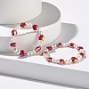 Sparkling Heart Glass Beads Stretch Bracelets Set for Children and Parent BJEW-JB07185-4