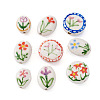 9Pcs 9 Styles Flower Theme Handmade Porcelain Beads PORC-TA0002-29-2