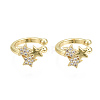 Brass Micro Pave Clear Cubic Zirconia Cuff Earrings EJEW-T046-23G-NF-2