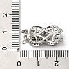 Brass Micro Pave Clear Cubic Zirconia Box Clasps KK-E084-28P-3
