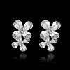 Elegant Tin Alloy Enamel Flower Stud Earrings EJEW-BB13573-C-P-2
