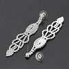 Silver Color Plated Brass Rhinestone Cup Chain Ear Studs EJEW-S200-06-2