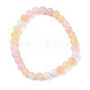 Natural Green Jade(Dyed) Round Beaded Stretch Bracelets G-U005-01A-03-1