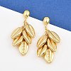 304 Stainless Steel Dangle Stud Earrings EJEW-P325-05E-G-1