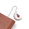 Mixed Natural Heart Gemstone Bookmarks with Lampwork Evil Eye AJEW-JK00227-5
