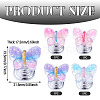 4Pcs 4 Colors Plastic Butterfly Shaped Toilet Tank Button AJEW-TA0003-57-4