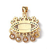 Lampwork Evil Eye Pendants with Colorful Cubic Zirconia ZIRC-L102-13G-05-3