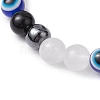Round Gemstone Beaded Stretch Bracelets BJEW-JB11005-05-3
