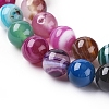 Natural Striped Agate/Banded Agate Beads Strands G-G582-6mm-46-3