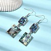 Brass Natural Abalone Shell Dangle Earrings EJEW-F388-01C-P-2