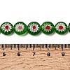 Handmade Millefiori Glass Flat Round Bead Strands LK-P011-24-4