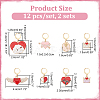 Valentine's Day Alloy Enamel Pendant Stitch Markers HJEW-AB00290-2